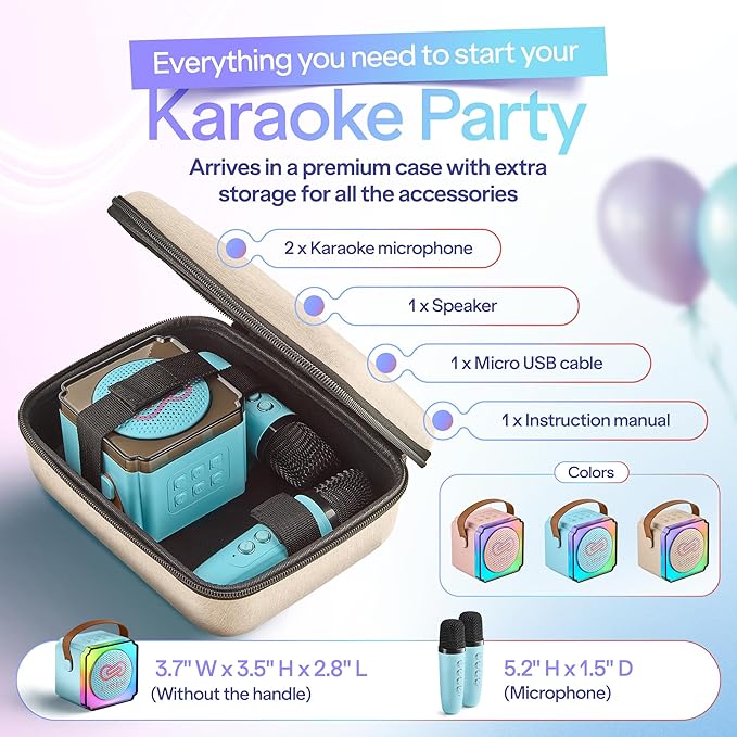 Karaoke Machine for Kids (1, Blue)