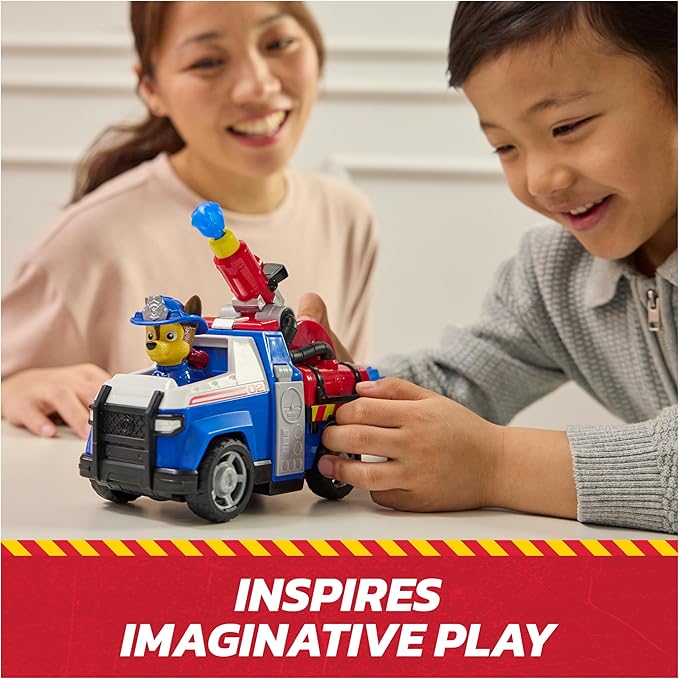 Paw Patrol Fire Rescue: Chase Rescue Fire Cruiser with Action Figure, Projectile Launcher, and Toy Truck, Kids Toys for Boys & Girls Ages 3 and Up