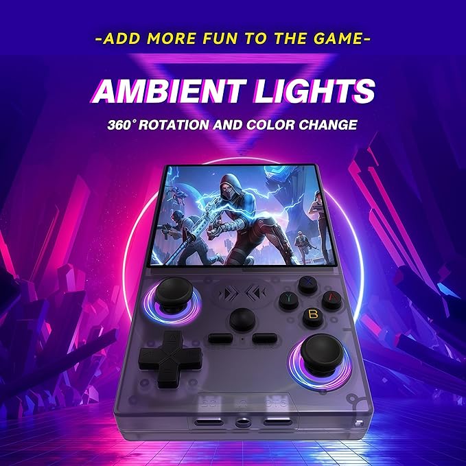 XF40V Retro Handheld Game Console, 4.0 Inch IPS HD Screen,Interchangeable Arcade Stick,Linux System, Preloaded Classic Games with Multiple Emulators, 4000mAh Battery,Ideal Gift (White)