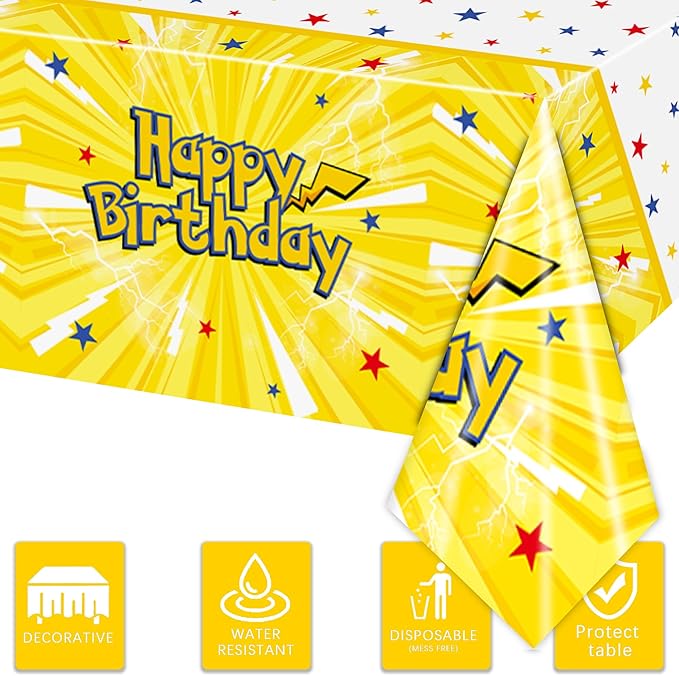 3Pcs Party Tablecloth for Cartoon Animation,Table Cover Party Supplies Decorations (54in x 108 x in)