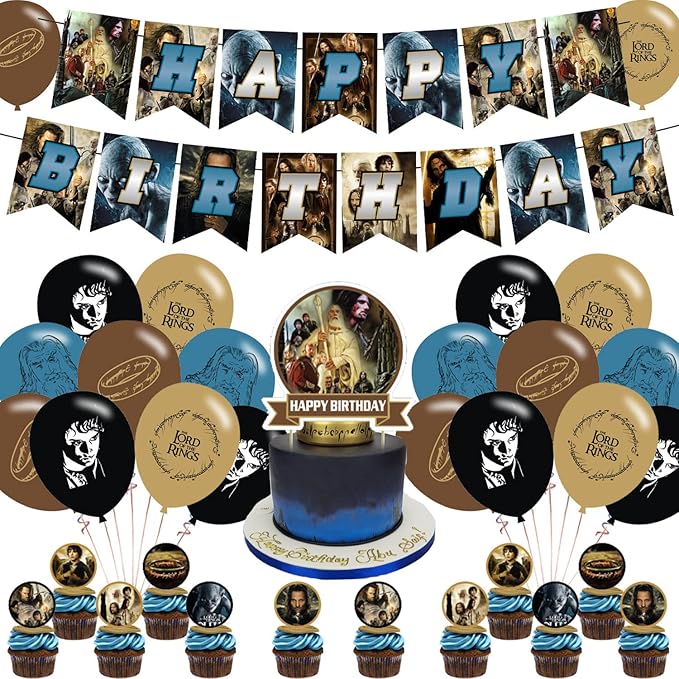 The Rings Party Supplies, Party Decorations Includes Banner, Cake Toppers, Balloon for Party Decorations