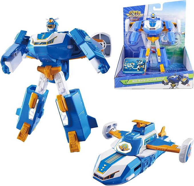 Super Wings World Aircraft Playsets | Season 6 New Air Moving Base | Airplane Toys Mini Plane Transformable Toys | Transform Aircraft to Robot | Preschool Toy Plane Set for 3 4 5 Year Old Boys Girls