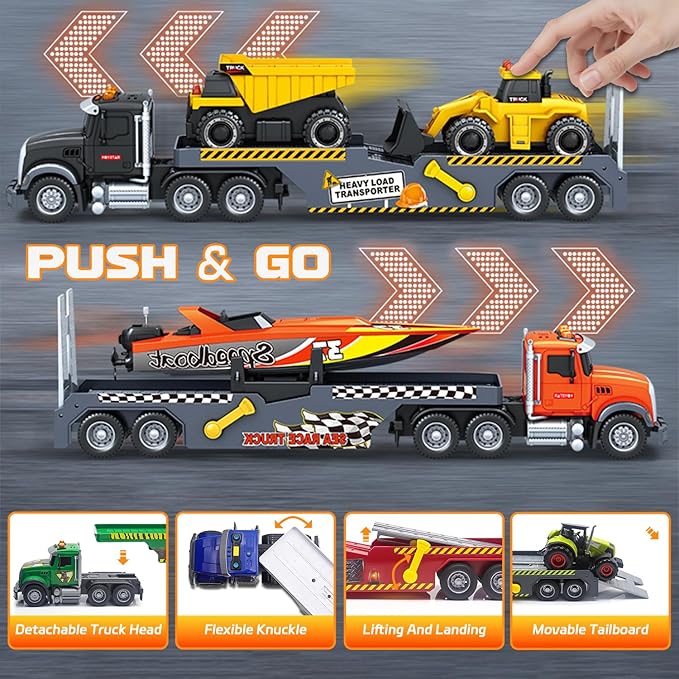 21" Semi Large Truck Toys Friction Powered Vehicles