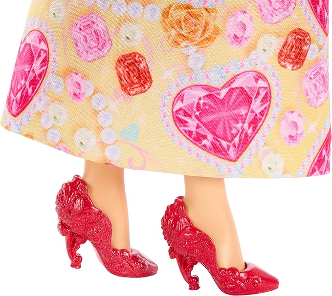 Mattel Disney Princess Belle Fashion Doll & Accessories with 8 Surprises, Including Heart Gem Box, Ring for Child & 9 Pieces, Inspired by Movie