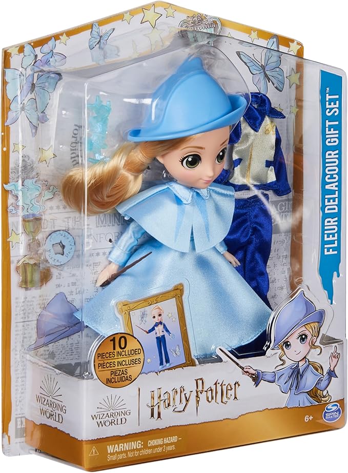 Wizarding World Harry Potter, 8-inch Fleur Delacour 10-piece Doll Gift Set with 2 Outfits and 8 Doll Accessories, Kids Toys for Ages 6 and up