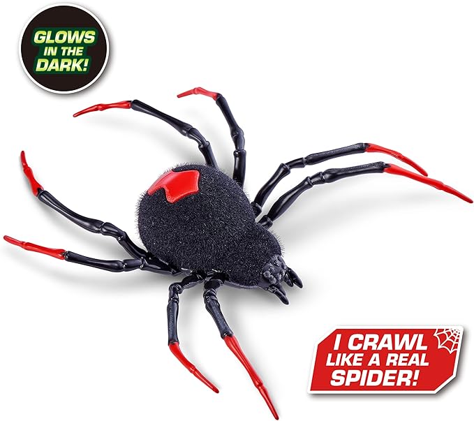 Robo Alive Crawling Spider Glow in The Dark (2 Pack) by ZURU Battery-Powered Robotic Interactive Electronic Spider Toy That Moves and Crawls, Prankst Toys for Boys, Kids, Teens