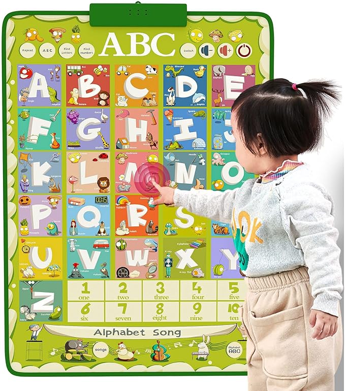 Educational Talking Toy Animals Sound Wall Chart Piano Music Poster Kids Montessori Toys Interactive Educational Toy Learning Gift for Toddlers 2-4