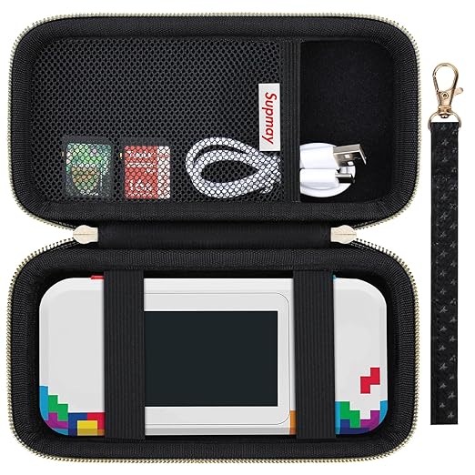Supmay Hard Travel Case for My Arcade Tetris Pocket Player Pro, Strategic Puzzle Games, Portable Video Game System Handheld Game Protection Case with Mesh Pocket for Batteries and USB Cable, Black