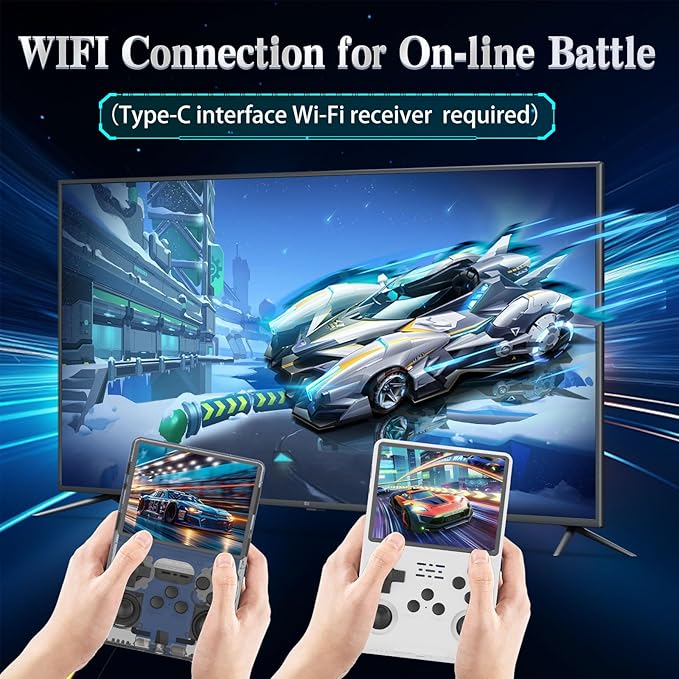 R40S Pro Handheld Game Console,30000 HD Games Mini Retro Gaming Console,3.5-Inch IPS Screen,Built in 45 Emulators,256GB SD Card,3800mAh Battery (Transparent Grey)