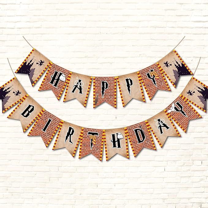 Wizard Happy Birthday Banner 10 Feet Wizard Party Decorations Magical Birthday Decorations Magical Party Decorations Wizard Backdrop Wizard Props for Room Decorations
