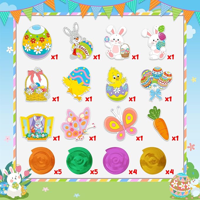 Hanging Easter Decorations Swirls 30pcs, Easter Egg Bunny Ceiling Hanging Party Streamers, Foil Easter Party Decor Supplies for Home Office School, Dangling Spinners Easter Party Ceiling Decor