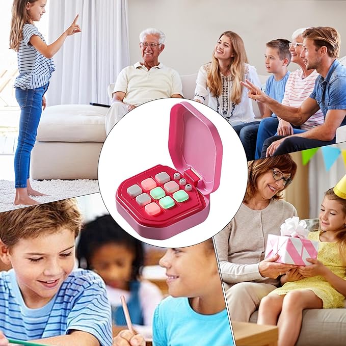 Electronic Puzzle Console Game - Handheld Brain Challenge Toy for Kids | LCD Screen with Interactive Logic Matching System, Portable Memory Training Device for Travel Entertainment 4.13x3.86x1.77 in