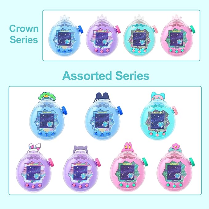 for Tamagotchi Paradise Clear Case and Replacement Lid Set, Ideal for DIY Fans, Collectors and Display, for Paradise Tamagotchi Accessories, with Lanyard (No Device/Film)