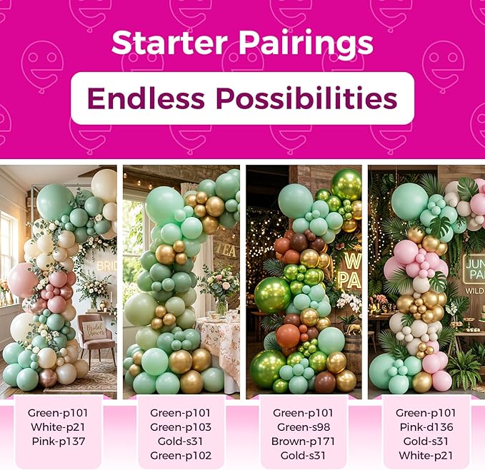 Bezente Mint Green Balloons Latex Party Balloons - 100 Pack 12 inch Round Helium Pastel Light Green Balloons for Wedding Birthday Anniversary Gender Reveal Graduation Party Decorations