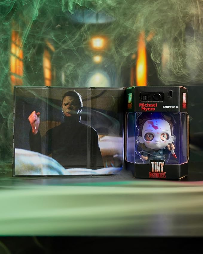Tiny Nightmares 3-inch Black Light Edition Collectible Michael Myers Figure, Amazon Exclusive, Toy for Fans, Teenagers, Adults. Boys, Girls, Ages 14 and Up by Just Play