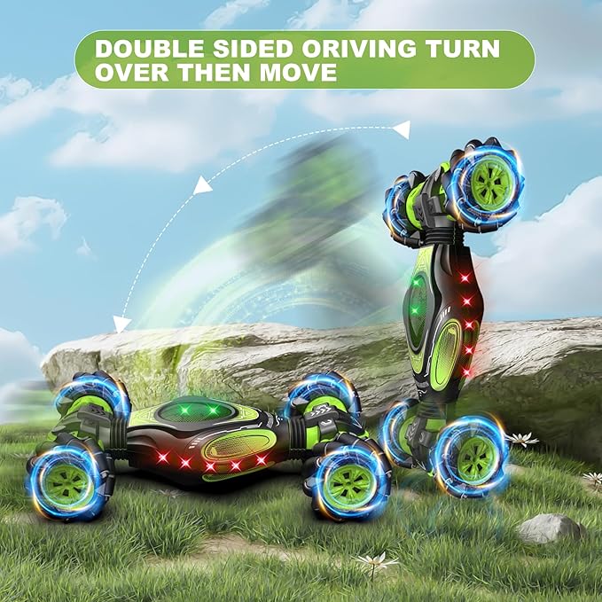 1:12 Scale Gesture Sensing RC Stunt Car for Boys 6-12, 4WD Remote Control Toy with Lights Sound, Best Birthday Gift for Kids, 2.4Ghz Hand Control Drift Cool Birthday Presents