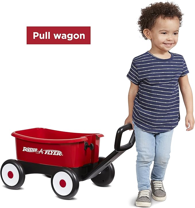 Radio Flyer My First Wagon, Push and Pull Toy Cart for Toddlers 1-4, Provides Walking Balance and Confidence Amazon Exclusive