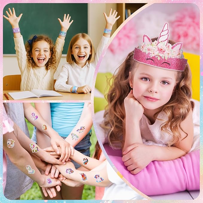 Vanblue Unicorn Party Favors Birthday Party Decorations Supplies for Girls,Goodie Bag Stuffers,Party Hats Princess Dress up Theme,Classroom Rewards Gifts Prizes Pinata Stuffers for Kids