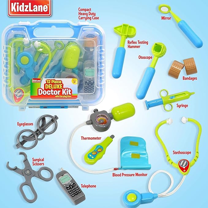Winning Fingers Flashing Cube Electronic Memory & Brain Game | 4-in-1 Handheld Game for Kids and Kidzlane Doctor Kit | Kids Doctor Playset With Electronic Stethoscope