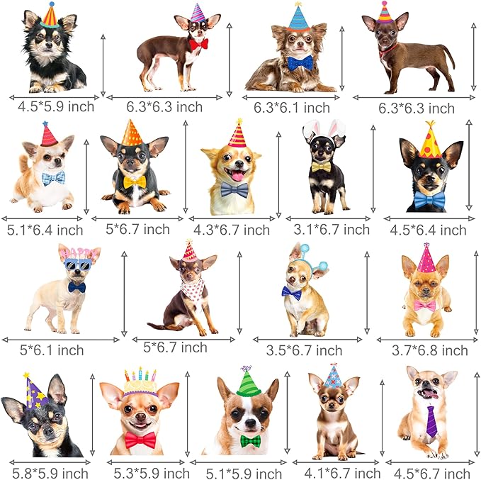 Chihuahua Party Hanging Swirls 20Pcs Chihuahua Dog Birthday Party Decorations Dog Themed Hanging Streamers Decor Chihuahua Party Ceiling Swirls for Puppy Party Hanging Supplies