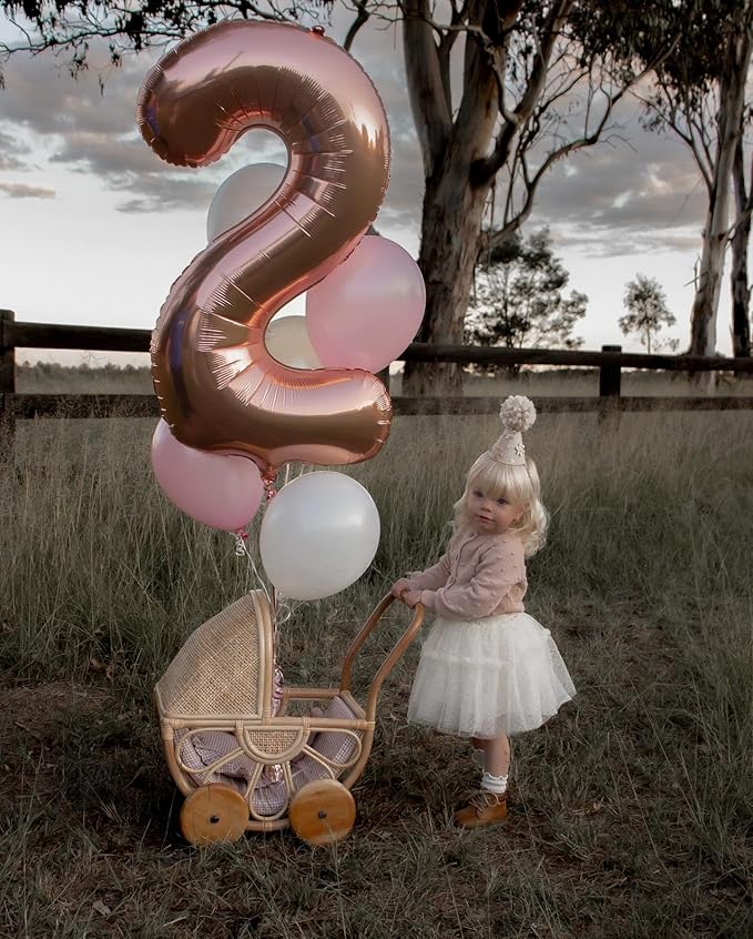 40 Inch Rose Gold Number 0 Balloon, Giant Number 0 Balloons for 10th 20th 30th 40th Birthday Decorations, Party Supplies for Baby Boy Girl, Rose Gold Party Decor