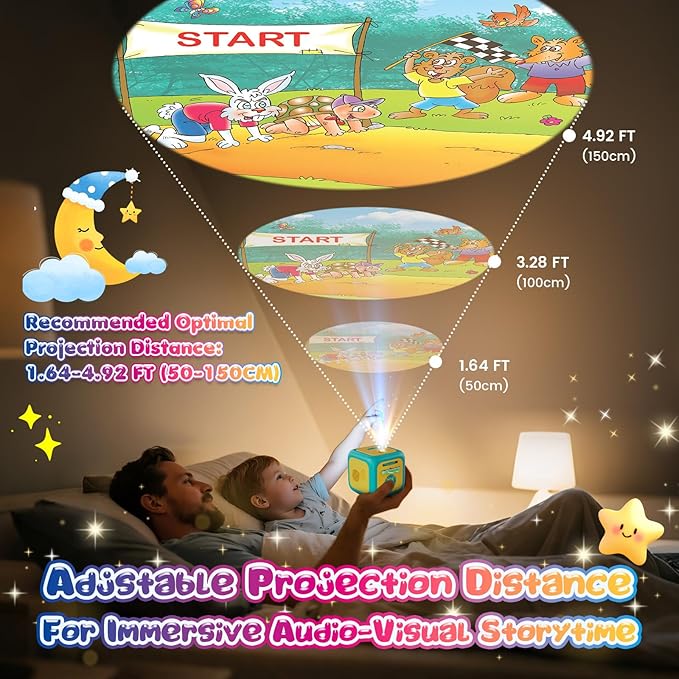 Kids Story Projector for Toddlers, Story Dream Machine Storybook Projector with Educational Stories, Music, Auto-Off Nightlight, Bedtime Learning Toy Birthday Gift for Kids Girls Boys Aged 3+