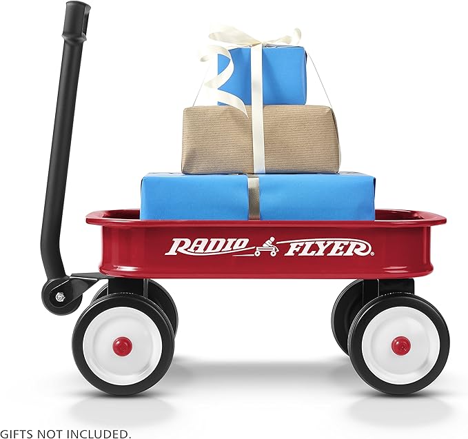 Radio Flyer Mini Classic Red Wagon for Kids, 12.5" Toy Wagon For Kids Aged 1.5+, Play-Size Version of the Classic, Durable Rolling Wheels & Steel Body, Working Handle, For Toys, Crafts & Gift Displays