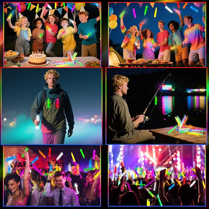 54Pcs Glow Sticks - 4 inch Glow In the Dark Sticks Halloween Party Favors, Waterproof Glow Sticks Lights Bulk Party Pack for Kids with 10 Hours Duration, Party Favors Light Stick for Halloween Party