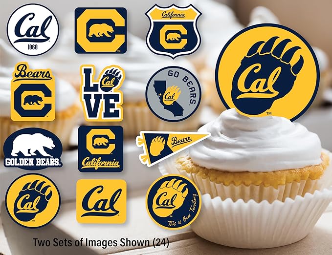 Cal UC Berkeley Cupcake Topper Party Supplies for Football, Birthday, Graduation Party Decorations (24 Pieces) (California Berkeley Golden Bears)