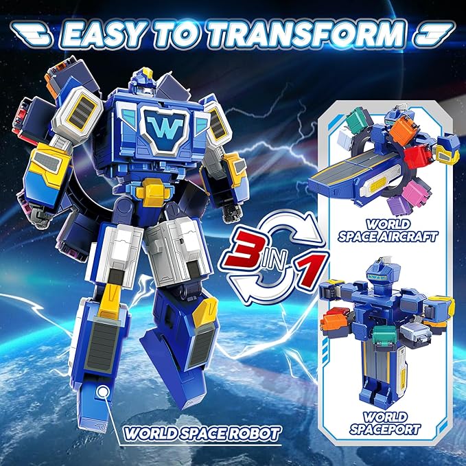 Super Wings Transforming Toys, 10 inch World Aircraft Transform Figures Toys, 3 in 1 Mode Rescue Bots Action Figure Toy Figures for 4-8 Year Old Boys, Plane Toy for Toddlers Kids Age 4 5 6 7 8