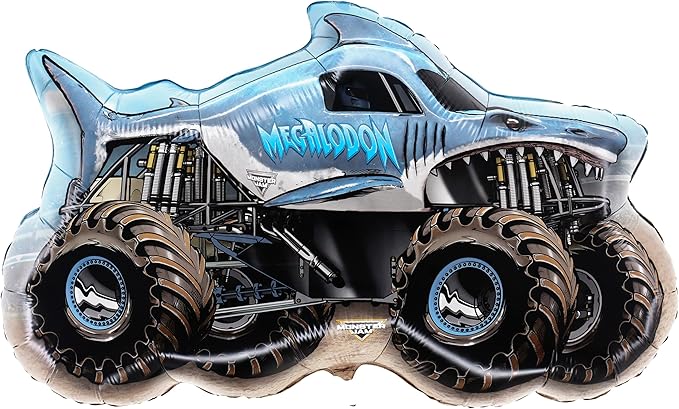 Toyland® 85cm (33") Monster Jam " Megalodon " Foil Balloon - Monster Truck Shaped Character Balloons