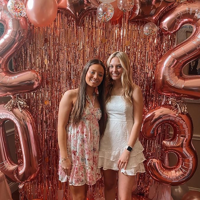 Rose Gold Number 40 Balloon 40 inch, 40 Number Balloons, 40th Birthday Decorations, 40 Year Old Women Men Rose Gold Party Supplies