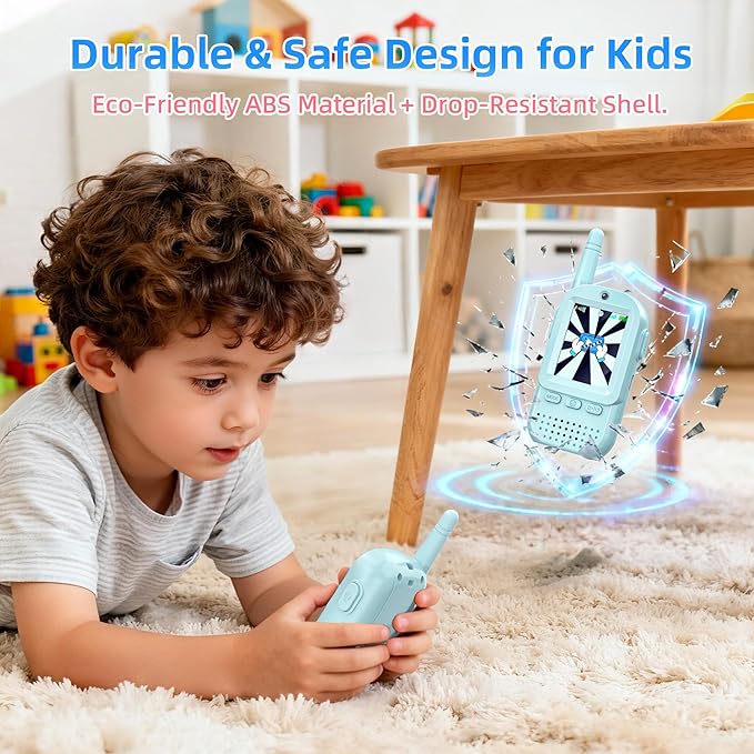 Video Walkie Talkies for Kids 2 Pack – Rechargeable Kids Walkie Talkies Intercom Toys for Age 3-12 Year Old Boys Girls, HD Camera & Voice Changer, 2'' Screen, Outdoor Play Camping Hiking Family Games