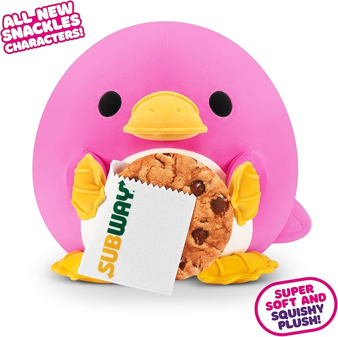 Snackles Series 2 Platypus & Subway 8 Inch Plush by ZURU, Ultra Soft Plush, Collectible Plush with Real Licensed Brands, Stuffed Animal, Giftable