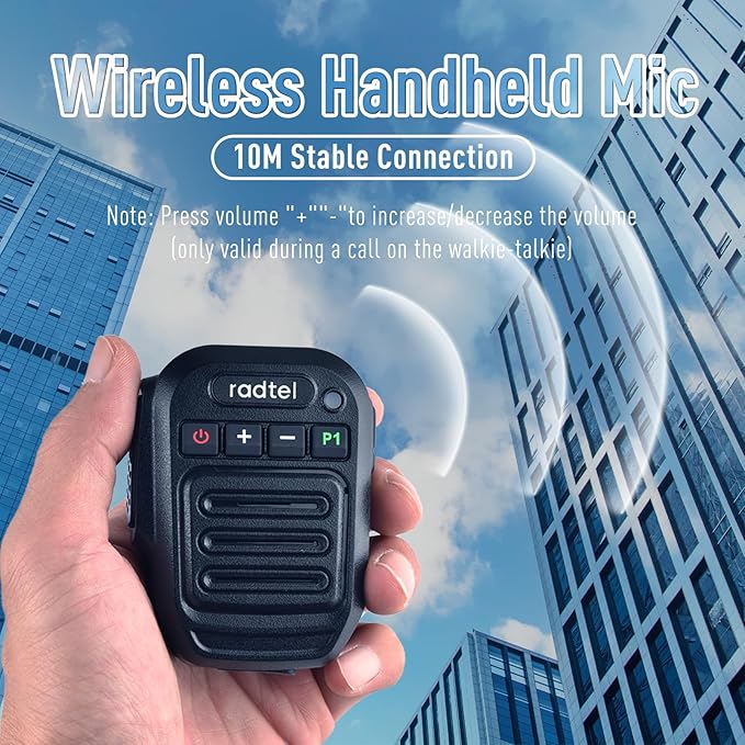 Walkie Talkie Bluetooth Handheld Speaker Mic Compatible with BaoFeng UV-5R BF-F8HP 5RM Quansheng Radios uv-k5 uv-k6 TD-H3 Radtel RT-900 RT-860 (Bluetooth V2)