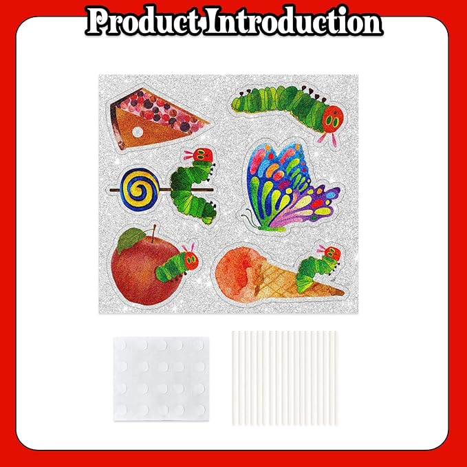 18pcs Hungry Caterpillar Dessert Cupcake Topper, Very Hungry Caterpillar Reading Story Theme Party Decorations for Boy Girl, Children's Fairy Tale Party or Birthday Party Event Supplies