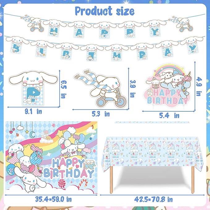 Birthday Party Decorations, Party Supplies Include Banner, Backdrop, latex Balloons, Hanging Swirls, Foil Balloon, Cake Cupcake Toppers, Tablecloth