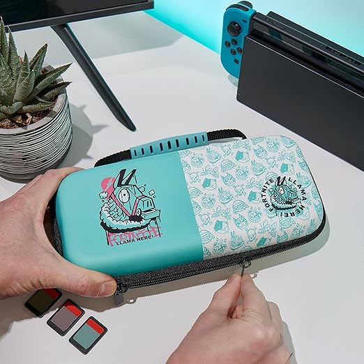 Numskull Fortnite Llama Hard Shell Travel Case for Nintendo Switch and OLED Model Console - Fits 10 Games and Switch Accessories