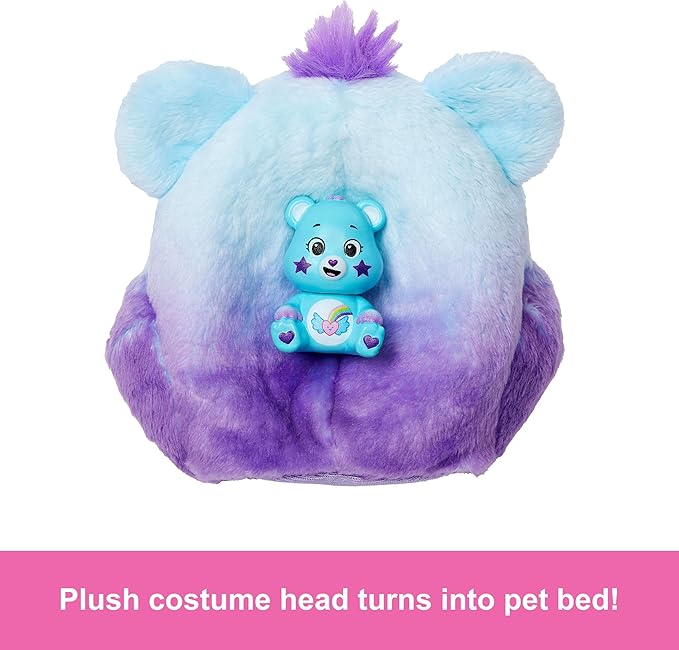Barbie Cutie Reveal Care Bears Doll & Accessories, Series 2 Dream Bright Bear with 10 Surprises Including Color Change & Mini Bear