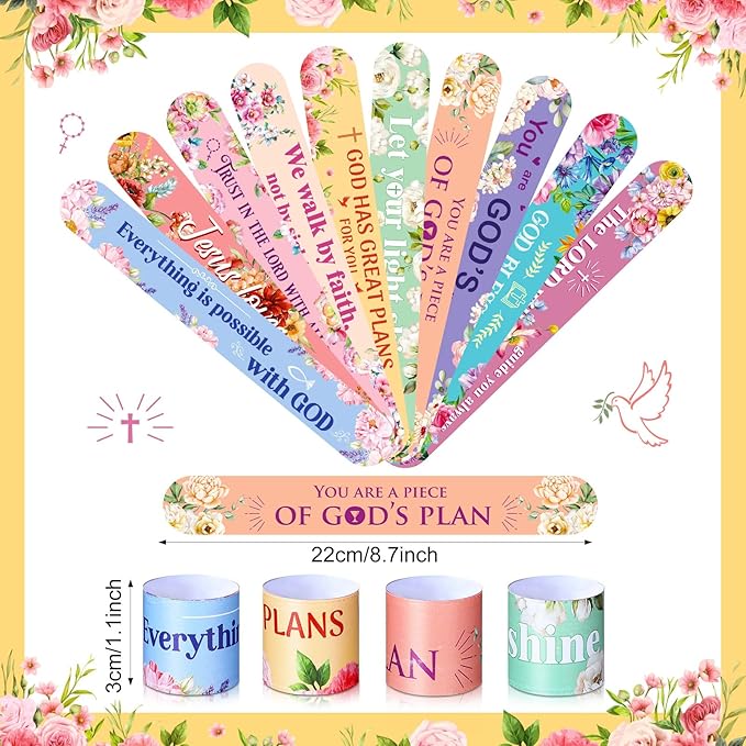Frienda 40 Pcs Bible Verses Religious Christian Slap Bracelets for Kids VBS Jesus Love You Wristbands Inspirational Motivational Christian Slap Bracelets Sunday School Supplies He Is Risen (Novel)