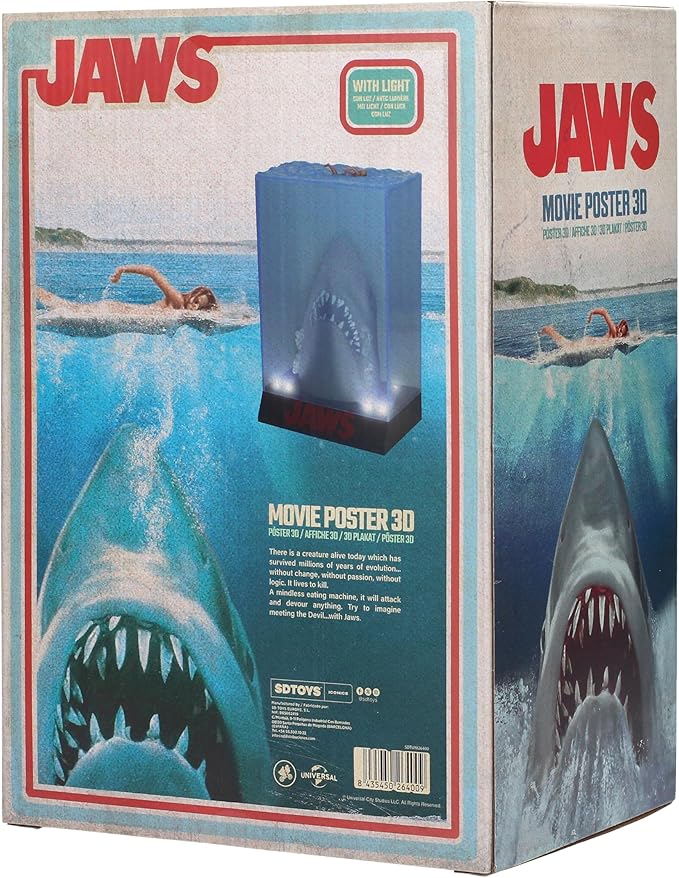 SD TOYS Jaws 50th Anniversary Light-Up 3D Movie Poster