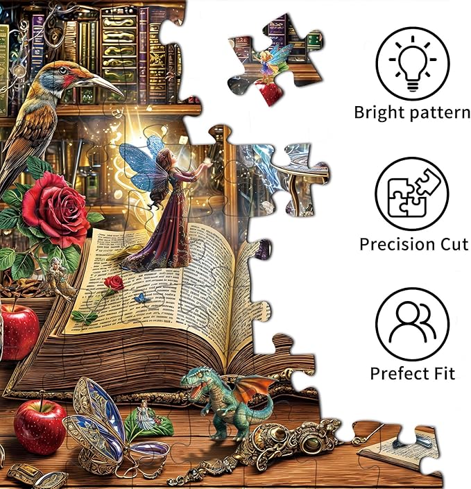 Magic Book Jigsaw Puzzles, 1000 Piece Puzzle for Adults, Family Puzzles Game, Fun Relaxing Challenging, Interlock Perfectly No Dust, Home Wall Decor, Gifts for Easter Earth Mother’s Day