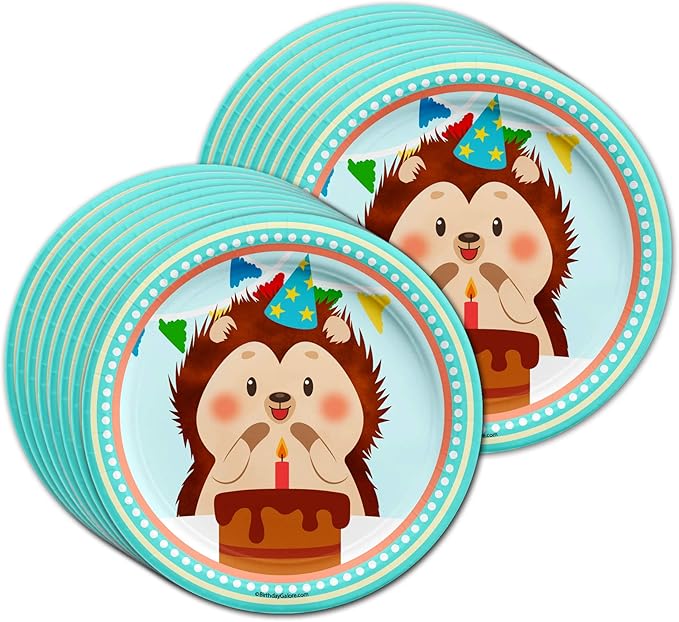 Birthday Galore Hedgehog Party Supplies for Kids and Adults - Fun Celebration Set with Plates, Napkins, Cups, Tableware, Quick Setup, Colorful Decorations and Fun Ideas for Birthday Events, Kit for 16