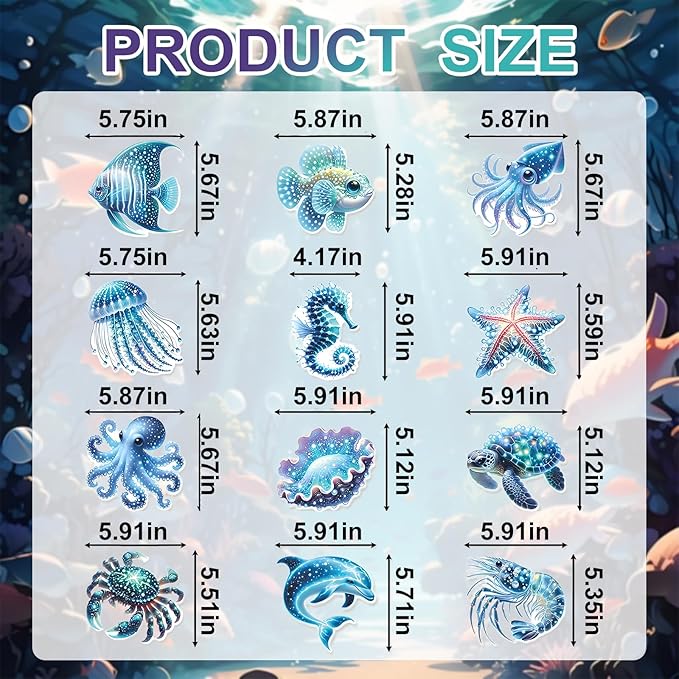 Sea Animals Birthday Decorations, Fish Hanging Swirls Deco for Under The Sea, Ocean Theme Party Supplies & Party Decorations Streamers, Kids Marine Life Party Decor