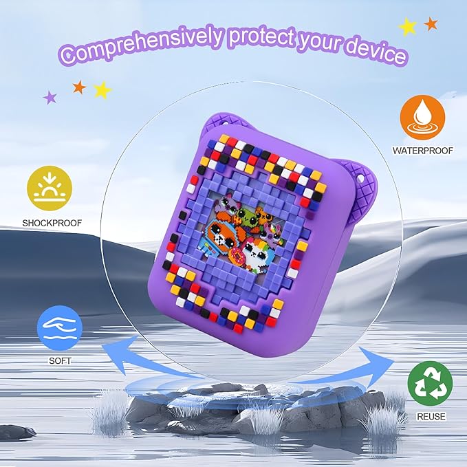 Silicone Cover Case for BITZEE Interactive Toy Digital Pet with 15 Animals Inside, Soft Silicone Protective Bag, Protective Skin Sleeve for Bitzee Virtual Electronic Pets Accessories, Purple