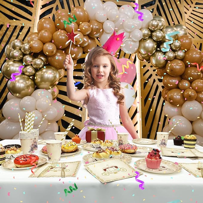 112 PCS Princess Party Plates Princess Birthday Decorations Once Upon a Time Castle Princess Party Tableware Set Purple Floral Napkins for Girl Baby Shower Party Decor Supplies Favors Serves 16