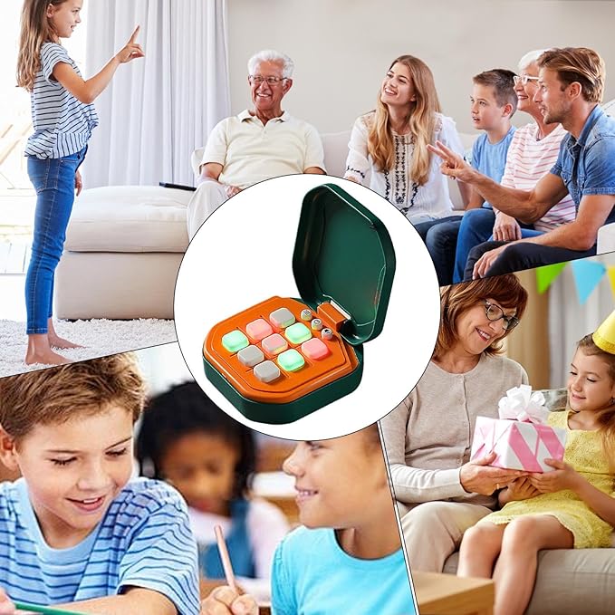 Electronic Puzzle Console Game - Handheld Brain Challenge Toy for Kids | LCD Screen with Interactive Logic Matching System, Portable Memory Training Device for Travel Entertainment 4.13x3.86x1.77 in