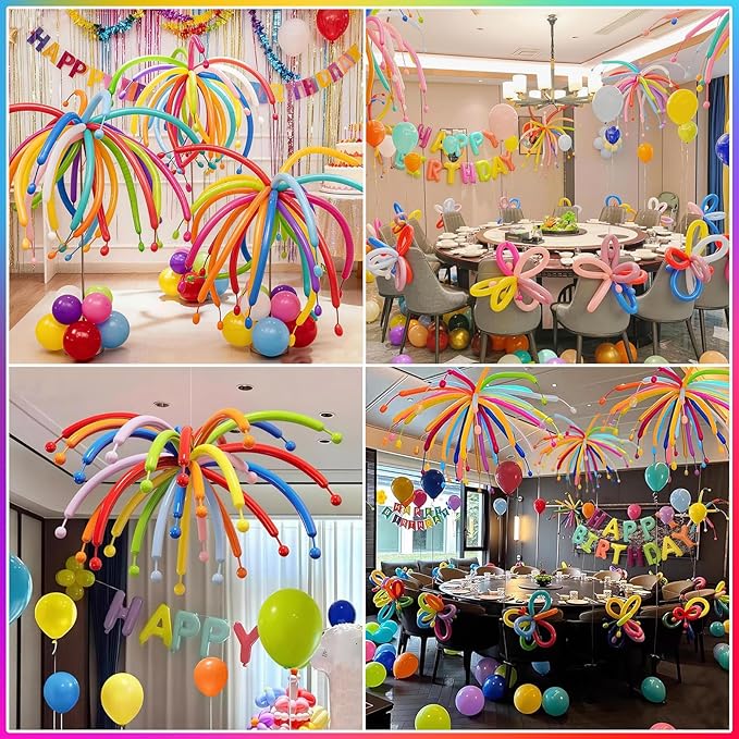 Colorful Happy Birthday Banner Balloon Aluminum Foil 16in Letter, 12in Latex Balloons, 11.8in Long Balloons, 16in Love Heart Aluminum Foil Balloon, Men, Women, Party Decoration Supplies (Colorful-1)