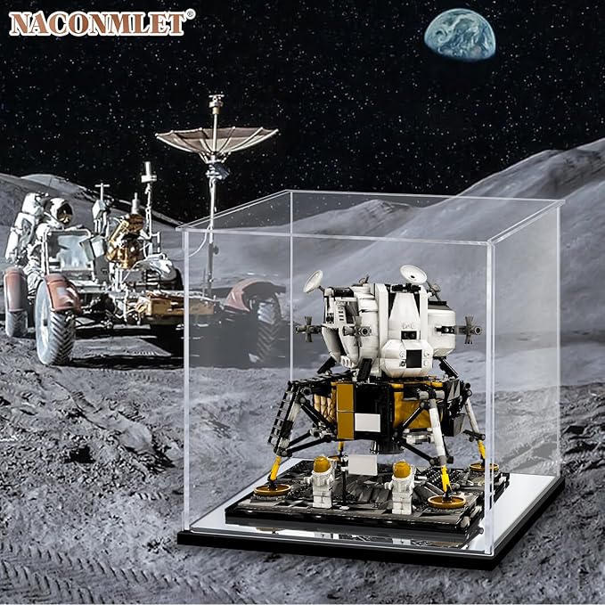 Clear Acrylic Display Case for Action Figure Lego Model,Display Box with Mirror Base,Dustproof Showcase Organizer Box for Collections(9.8*9.8*9.8inch)