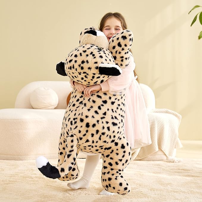 IKASA Giant Cheetah Stuffed Animal Plush Toy,Large Leopard Cute Jumbo Soft Toys,Huge Big Size Plushy Plushie,Gifts for Kids (Brown, 30 inches)